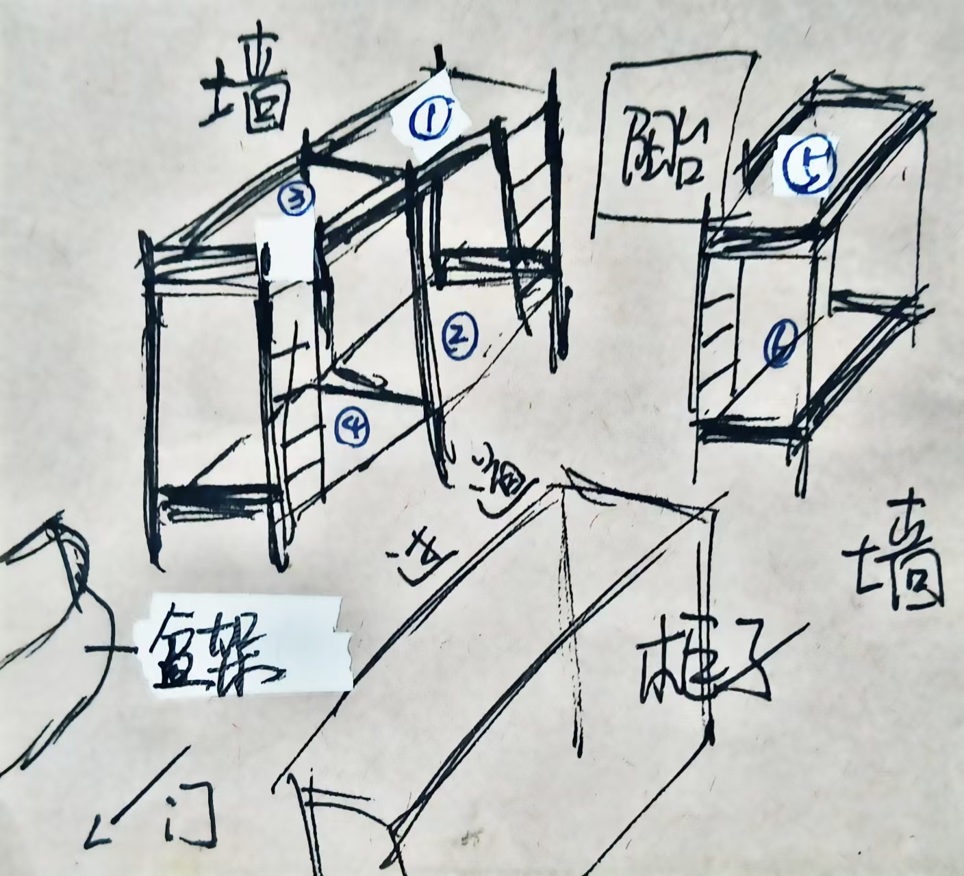 寝室示意图